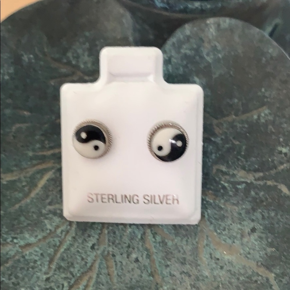 YingYang studs sterling silver